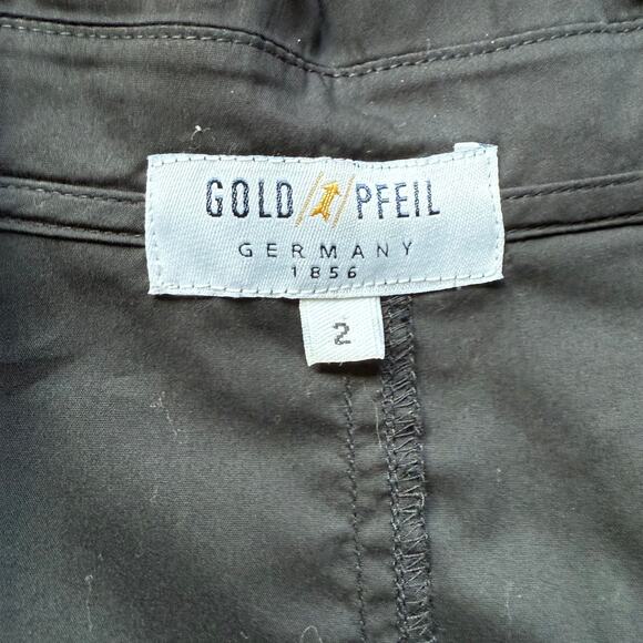 Gold Pfeil Germany Black Fitted Button Down Shirt Corset Style Sz 2 - Picture 5 of 8